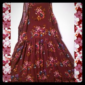 Rue 21 Maroon Floral Dress